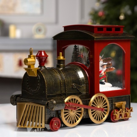 LED figure "steam locomotive" 31 × 24 × 15 cm, plastic, AAX3 batteries (not in the kit), USB, white glow-4