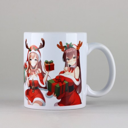 New Year's ceramic mug "New Year's anime", 320 ml, white color-2