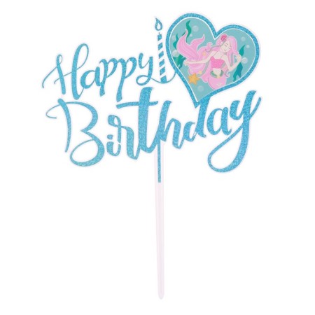 Topper "Happy Birthday", Mermaid