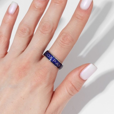 Save and Save the Ring of Mood, the size of the mix, colored in silver-4