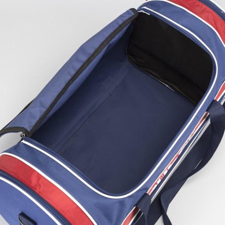Sports bag with lightning, 3 outer pockets, blue/red color-4