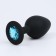 Anal traffic jam-hoods, with a crystal, without vibration, Soft silicone, 35 x 80 mm, black
