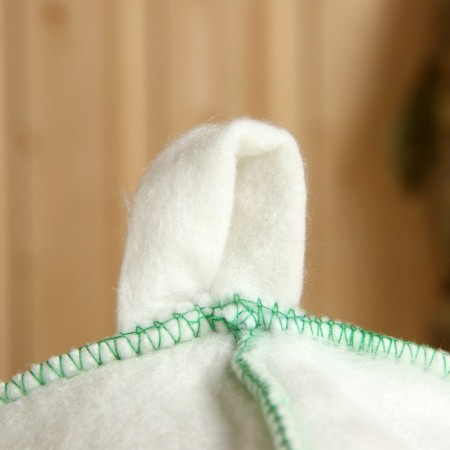 Hat for the bath "New Year's spruce and blue beads", white-2