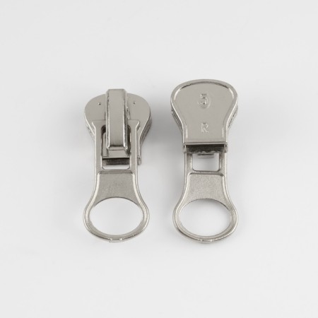 Automatic lock for lightning "Tractor", No. 5, 10 pcs, Nickel color-1