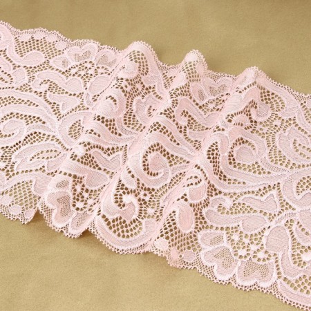 Lace elastic fabric, 175 mm × 2.7 ± 0.5 m, powder color-2