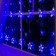Garland "fringe" 2.4 × 0.9 m with nozzles "stars", IP20, transparent thread, 186 LED, glow blue, 8 modes, 220 V
