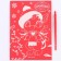Red engraving "Dragon with a heart", with a golden foundation, a5