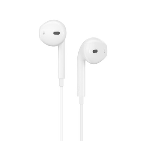 Hoco L7 headphones, wired, inserts, microphone, Lightning, 1.2 m, white-3