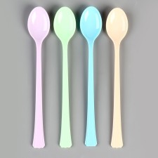 Tablespoons are plastic, in a set 12 pieces, mix colors