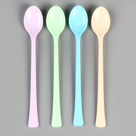 Tablespoons are plastic, in a set 12 pieces, mix colors