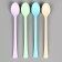 Tablespoons are plastic, in a set 12 pieces, mix colors