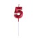 Candle in the cake on the skewer "Fine", the number "5", 5 cm, red