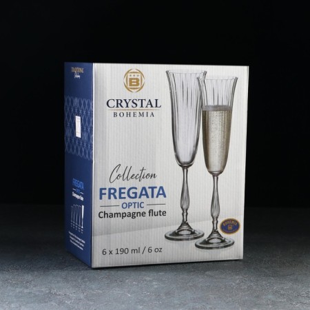 A set of glasses for champagne Fregata Optic, 190 ml, 6 pcs-3
