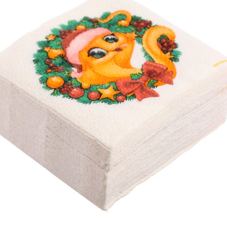 New Year's wipes “Happy New Year: Wreath”, single -layer, 24x24 cm, 50 pcs.-4