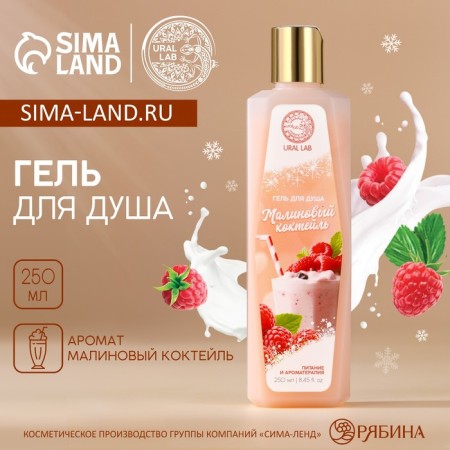Shower gel, 250 ml, aroma of raspberry cocktail, Aroma Sound by Ural Lab