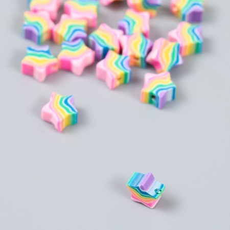 Beads for PVC creativity "Rainbow Stars" set 20 pcs 0.5x1x1 cm-1
