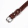 Leather collar with embossing on synthetic winterizer, 46 x 2 cm, Osh 25-35 cm, brown
