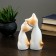 Figure "Love Cats Eared" 7x13x17cm white/gold (set 2pcs)