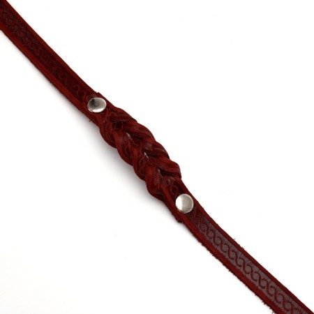 Leather leather single -layer embossed, elongated, 2 m x 1.6 cm brown-2