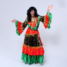 Carnival costume “Gypsy”: blouse, skirt, scarf, wig, rr 44-46, height 170, red-green color