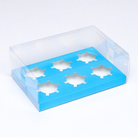Box for 6 cupcakes, blue 26.8 × 18.2 × 10 cm-1