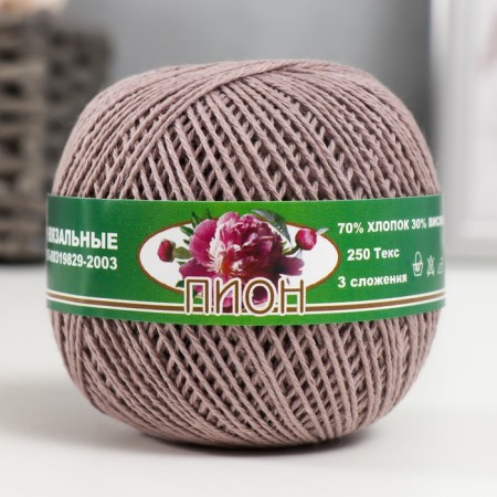 Knitting threads "Peony" 200m/50g 70% cotton, 30% viscose color 4303 mix-1