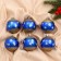 Set of balls plastic D-6 cm, 6 pcs "Fairytale Night" golden blue