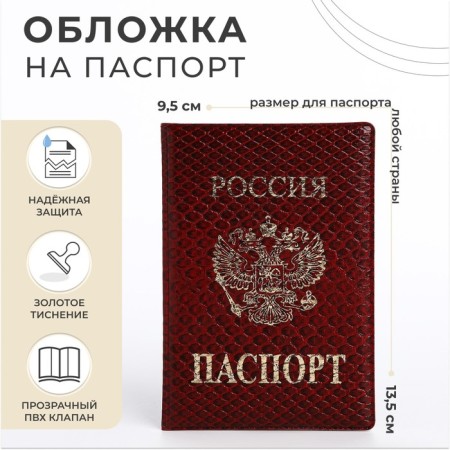 Cover for passport, red color