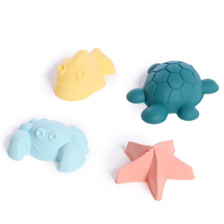 Set for playing in the sand "Emerald City": bucket, sieve, scoop, rake, 4 molds-3