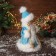 Snow Maiden "in a fluffy fur coat, with a flashlight" moves, with a backlight, 30x18 cm, blue