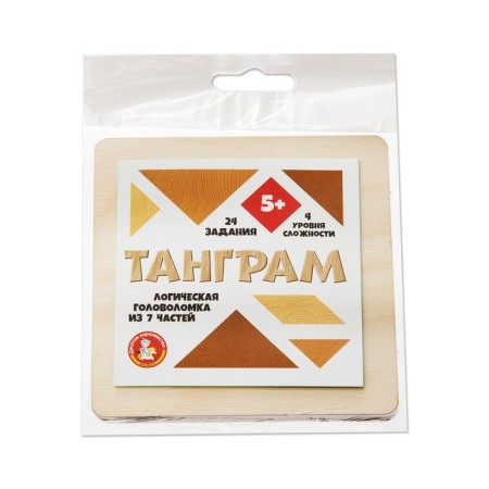 The game of the puzzle is wooden "Tangram", natural, small