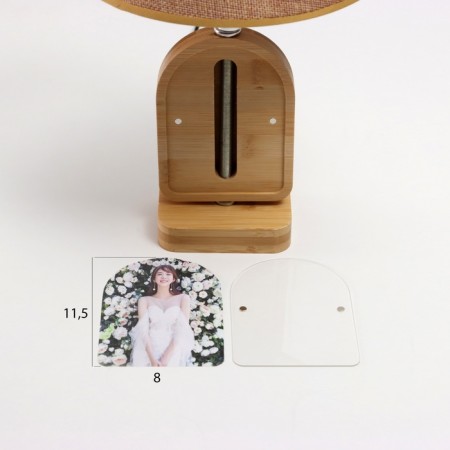 Table lamp with a photo frame 7.2x11cm (acrylic on magnets) 20x20x35cm-5