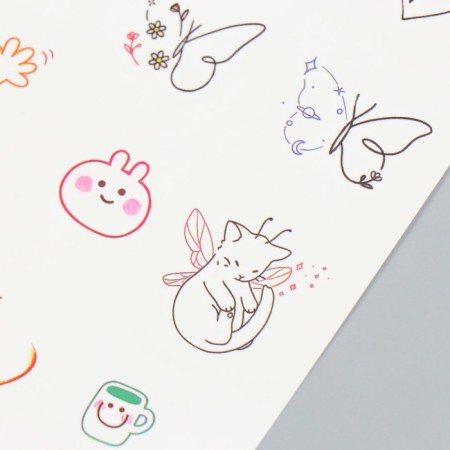 Tattoo on the body color "minimalistic drawings" 18x11 cm-2