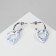 Emall earrings "Heart" stains, white-blue color in silver
