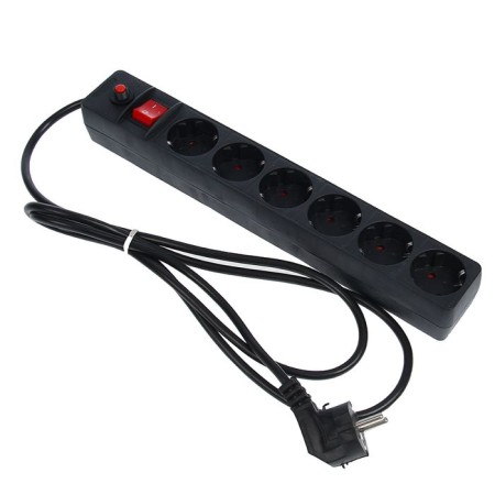 UNIVERSAL 967U-4001 network filter, 6 sockets, 1.8 m, 10 A, PVS 3x0.75, black