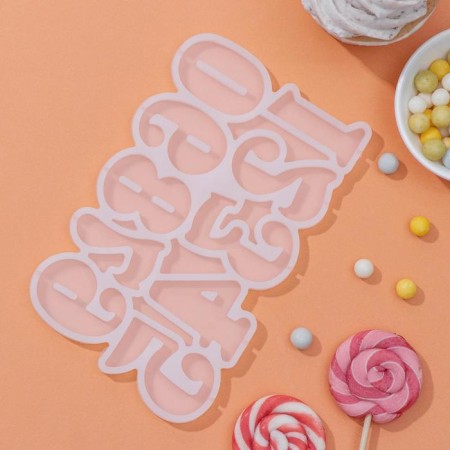 Form for candies “numbers”, silicone, 16.5 × 10 × 0.7 cm, 10 cells, white color