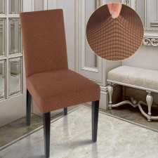 Case for chair Comfort Knitwort Jacquard, brown color, 100% polyester
