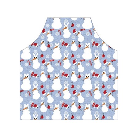 Apron kitchen with a photo print "Happy Snowman", adjustable, size OS-1
