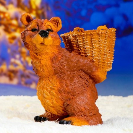 Garden figure "Bear with a basket" 30x23x30cm-4