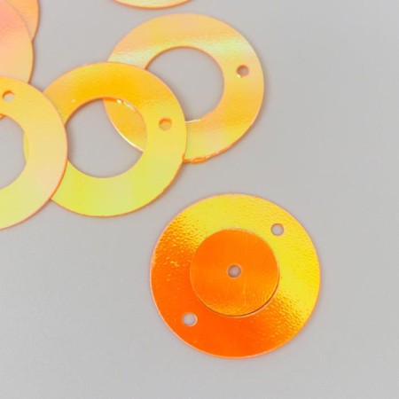 Sequins "Circle in the ring" Orange set 30 g d = 2 cm