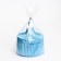 Candle "Dome" in a candlestick with narrow faces of gypsum with a lid, 7.5x9 cm, blue