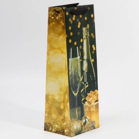 Package for the bottle "Festive night", 13 x 36 x 10 cm, New Year-2