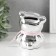 Piggy bank Ceramics "Mishutka with Bantik" silver 9x8x9.8 cm