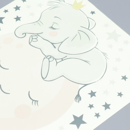 Sticker Plastic Interior phosphorus "Sleeping Elephant on the Moon" 28x28 cm-3