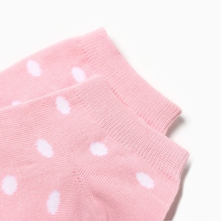 Women's socks shortened "peas", pink color, rr 23-25-1
