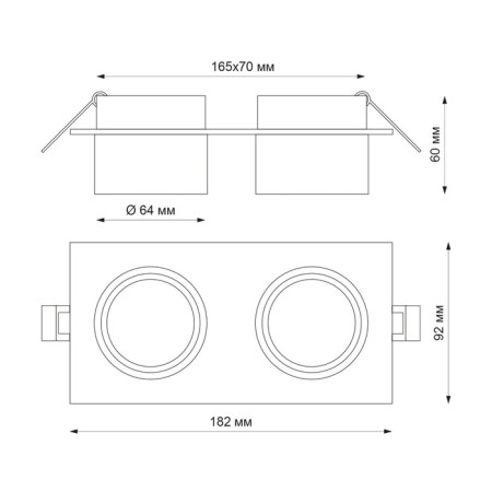Lamp built -in Novotech. Lirio, 9W, GU10, 60x182x92 mm, white color-1