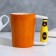 Beer mug ceramic Beer Happy, 400 ml, orange color