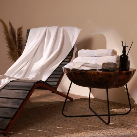 Trure -colored towel SL Home: Waffle "Blanc de Blanc" 100x180 cm, 100% cotton, 490 g/m2