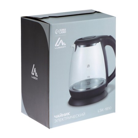 Electric kettle Luazon LSK-1810, glass, 1.8 l, 1500 watts, backlight, black-9