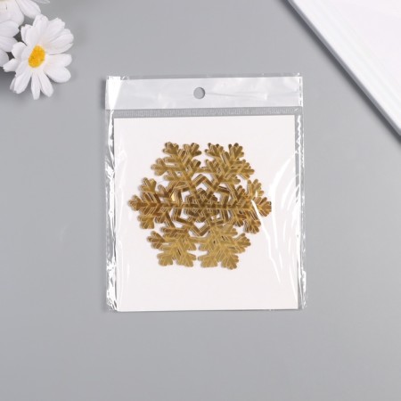 Stick paper, plastic "snowflake-ldinka" gold set 8 pcs 9.5x8.5 cm-2